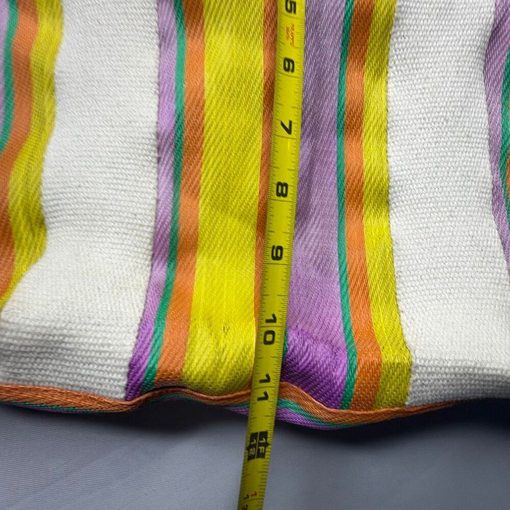 BDG Urban Outfitters Serena Mesh Tote Bag Purple Orange Striped - Picture 7 of 8
